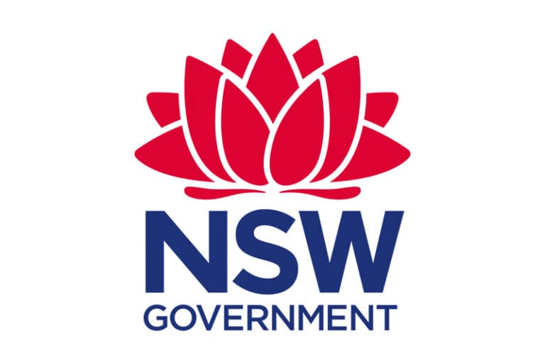 Logo of the New South Wales Government featuring a red Waratah flower above the text 'NSW GOVERNMENT